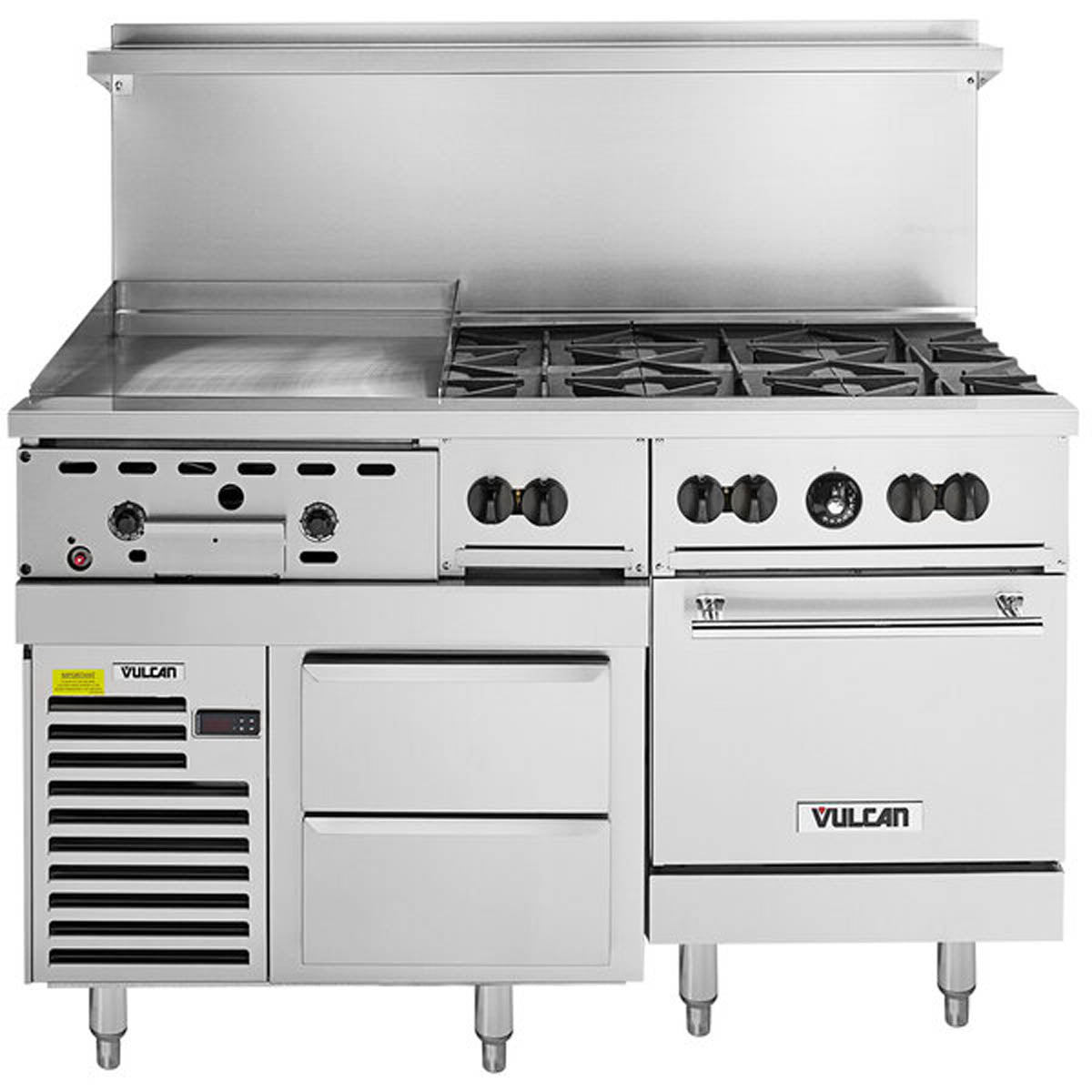 Vulcan 60RS-24GT6B 60-Inch Commercial Gas Range — 6 Burners, Standard Oven, Thermostatic Control