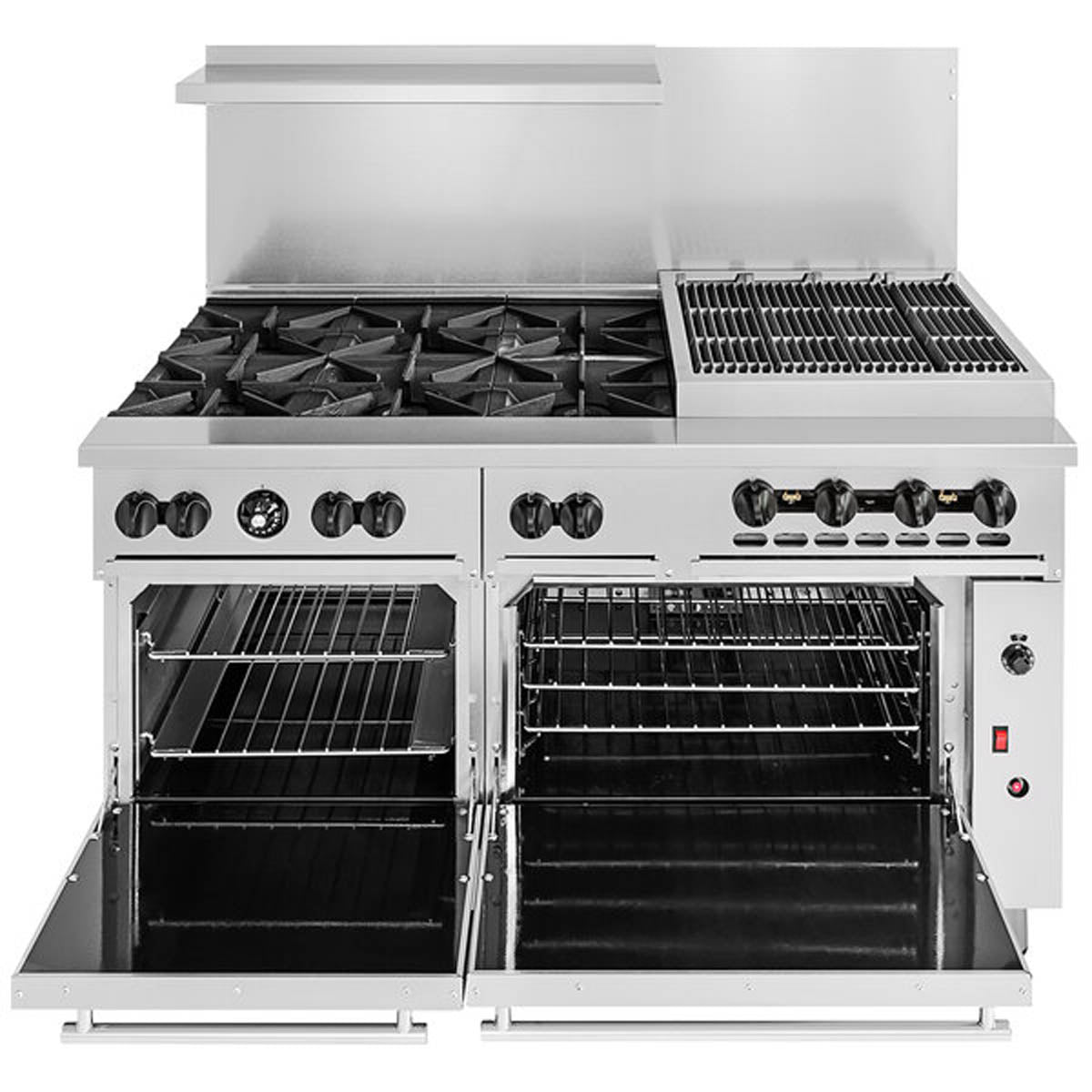 Vulcan 60SC-6B24CBP 60-Inch Commercial Gas Range — 6 Burners, Standard & Convection Oven, Manual Control