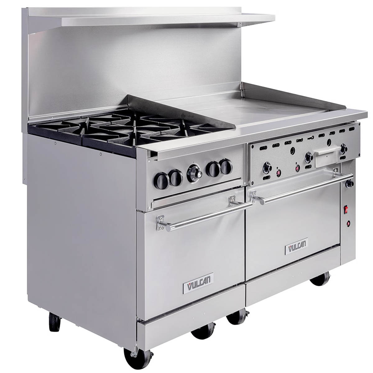Vulcan 60SS-4B36G 60-Inch Commercial Gas Range — 4 Burners, Standard Oven, Manual Control
