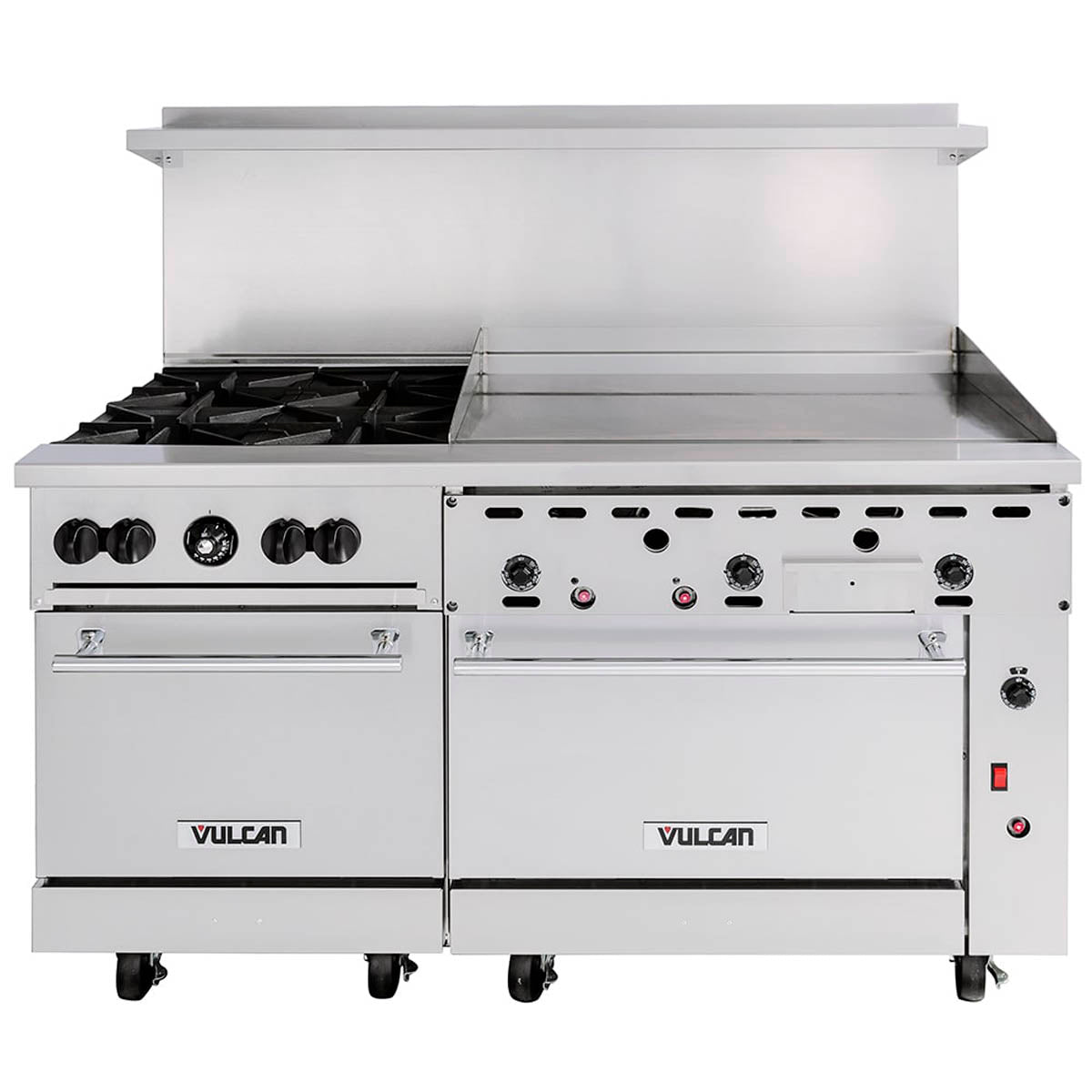 Vulcan 60SS-4B36G 60-Inch Commercial Gas Range — 4 Burners, Standard Oven, Manual Control