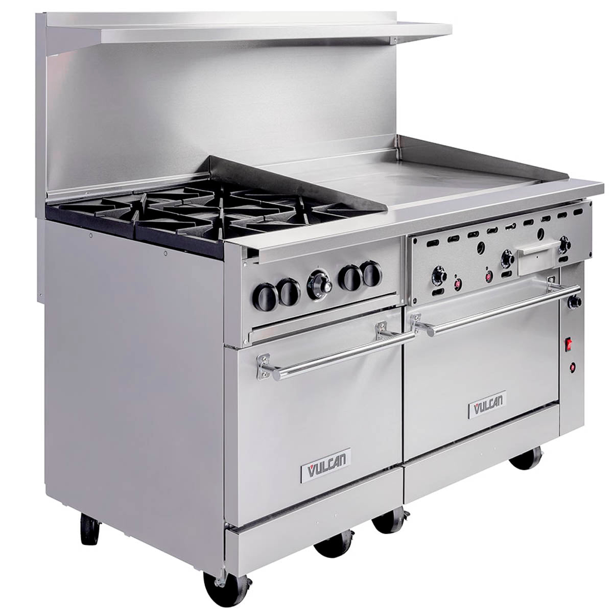 Vulcan 60SS-4B36GT 60-Inch Commercial Gas Range — 4 Burners, Standard Oven, Thermostatic Control