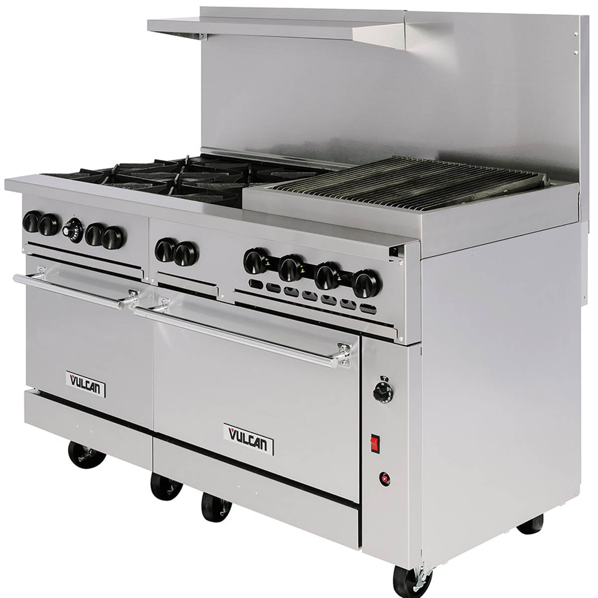 Vulcan 60SS-6B24CBN 60-Inch Commercial Gas Range — 6 Burners, Standard Oven, Manual Control