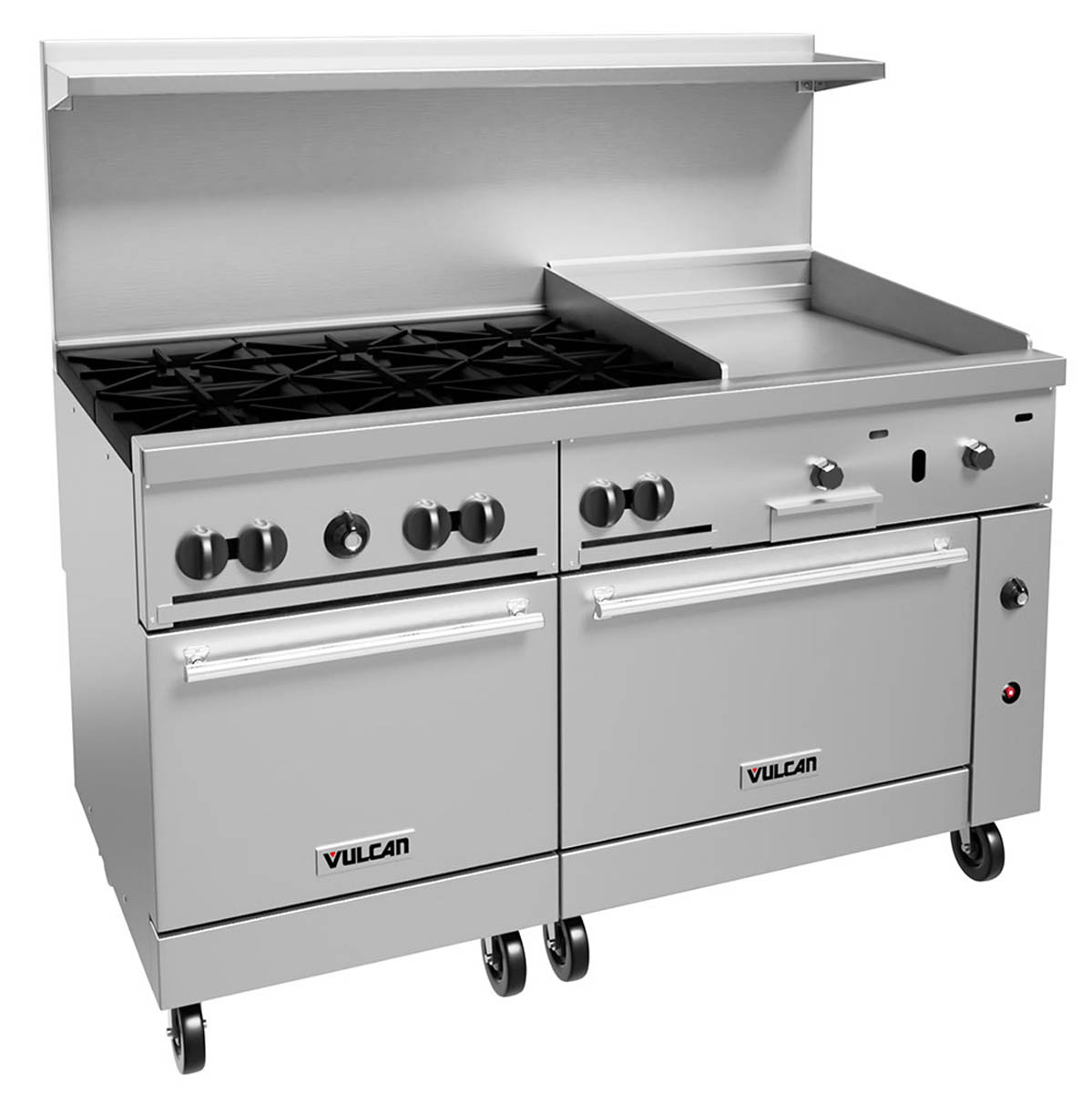 Vulcan 60SS-6B24GT 60-Inch Commercial Gas Range — 6 Burners, Standard Oven, Thermostatic Control