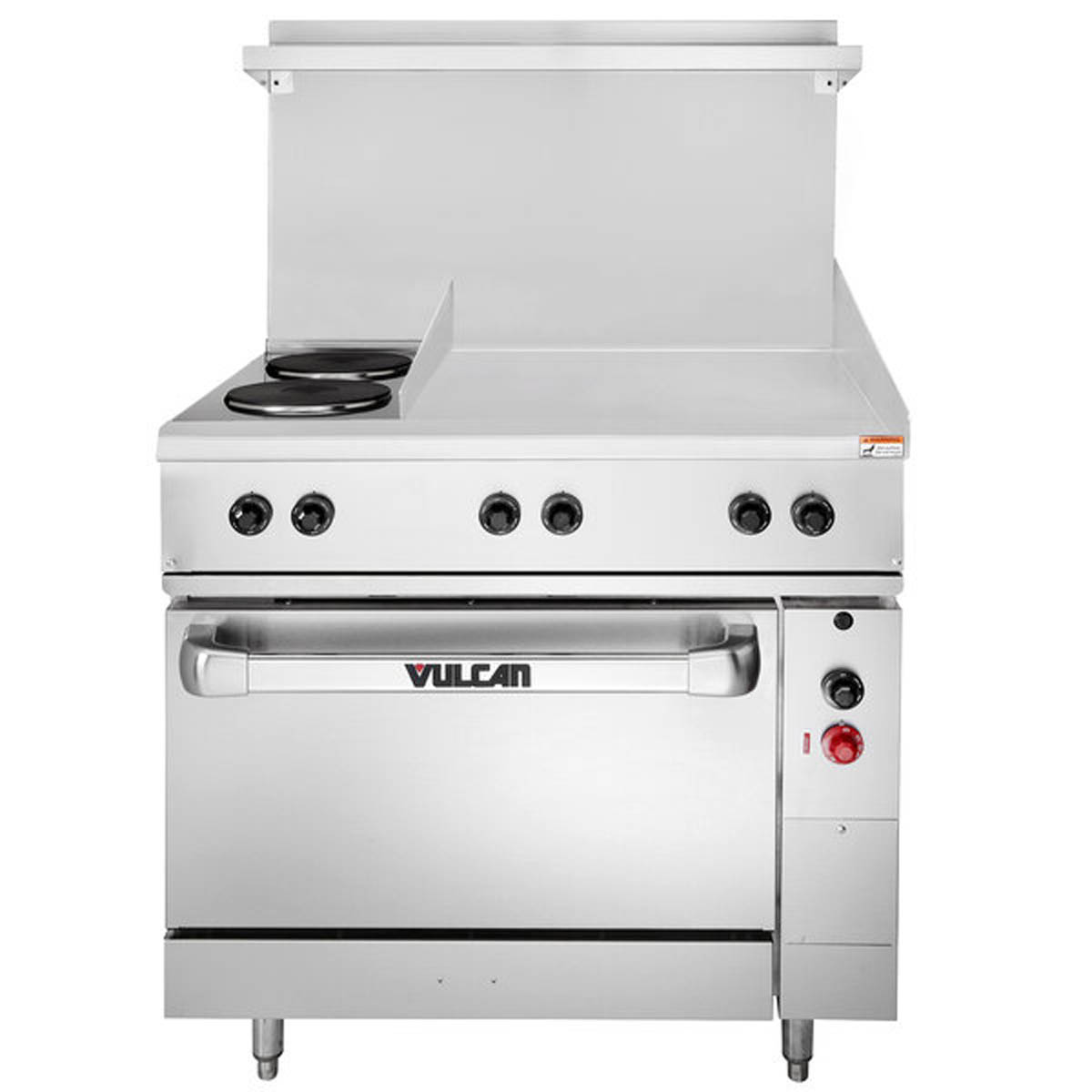 Vulcan EV36S-2FP24G240 36-Inch Commercial Electric Range — 2 Burners, Standard Oven, 240V