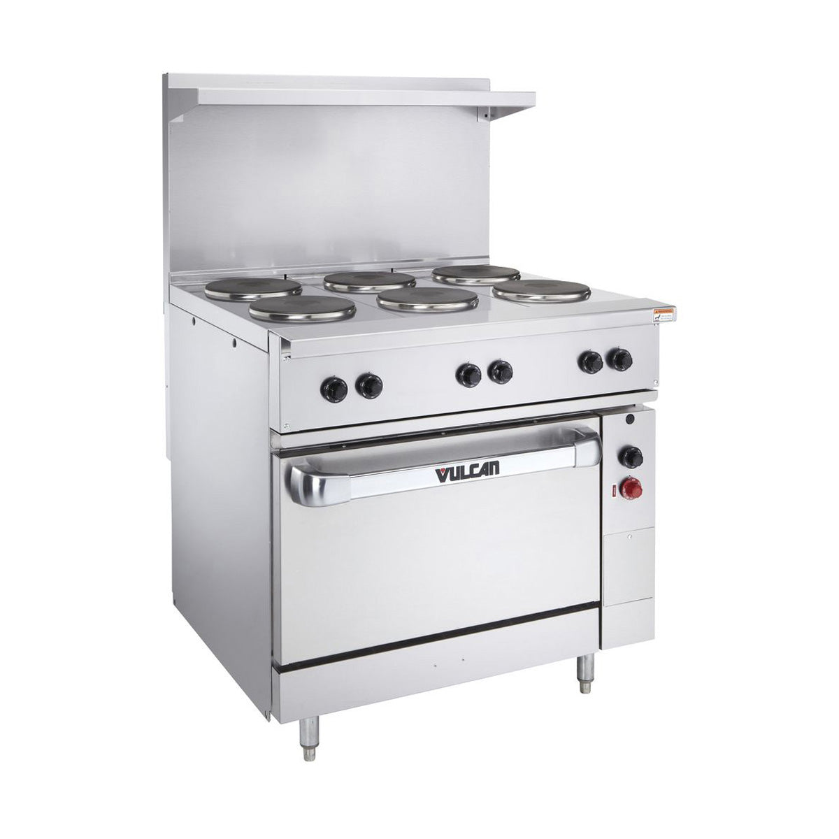 Vulcan EV36S-6FP208 36-Inch Commercial Electric Range — 6 Burners, Standard Oven, 208V