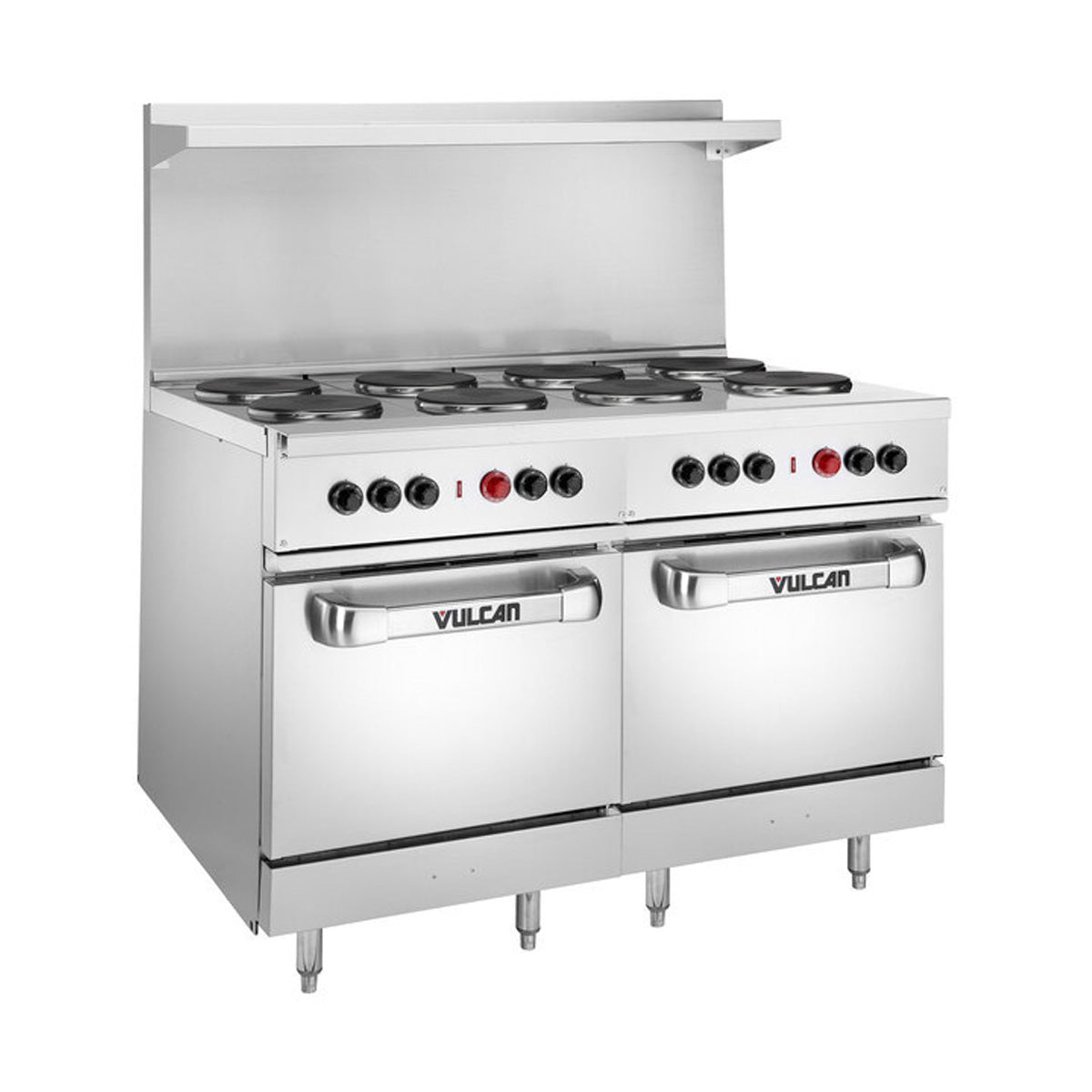Vulcan EV48SS-8FP240 48-Inch Commercial Electric Range — 8 Burners, Standard Oven, 240V