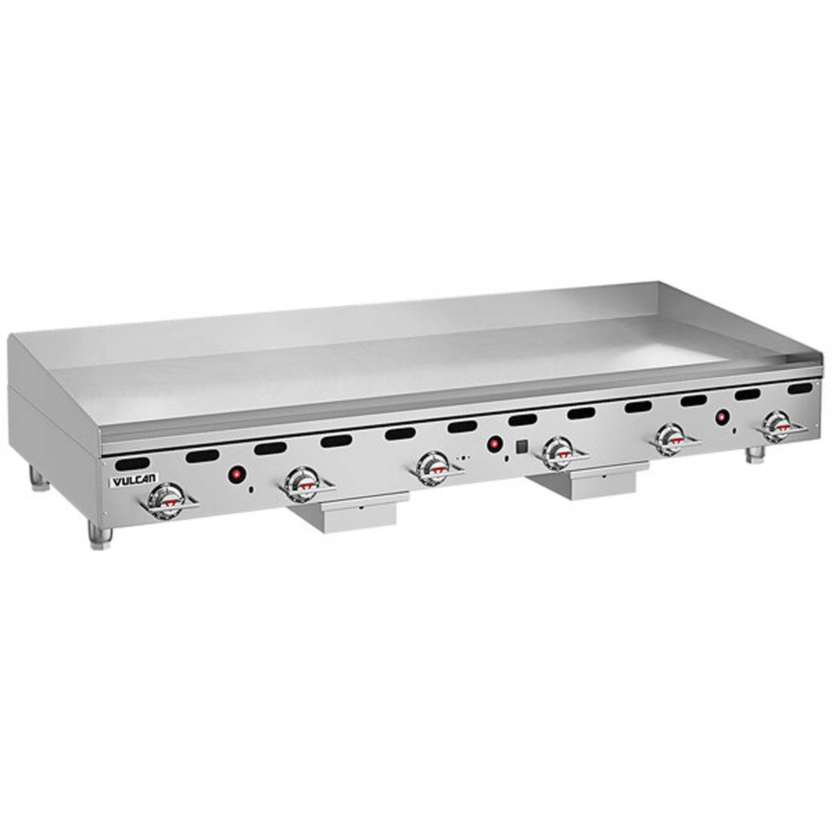 Vulcan MSA72-30 72-Inch Commercial Gas Griddle — 6 Burners, Snap-Action Thermostatic Controls