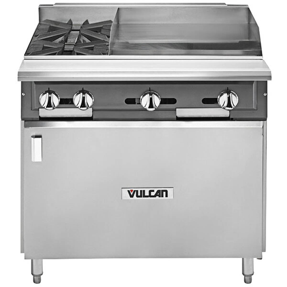Vulcan V2BG4TB 36-Inch Commercial Gas Range — 2 Burners, Thermostatic Control