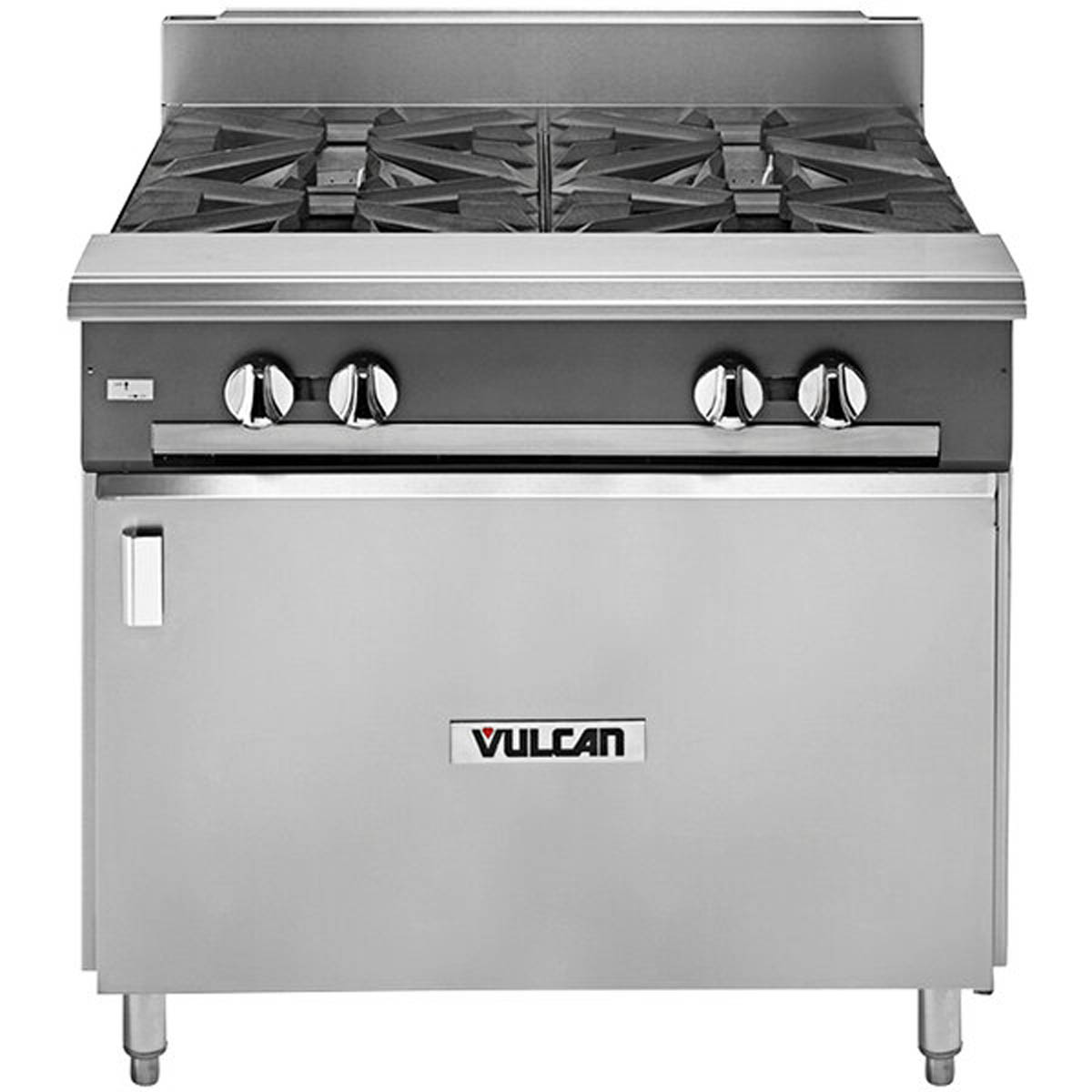 Vulcan V4B36B 36-Inch Commercial Gas Range — 4 Burners, Manual Control