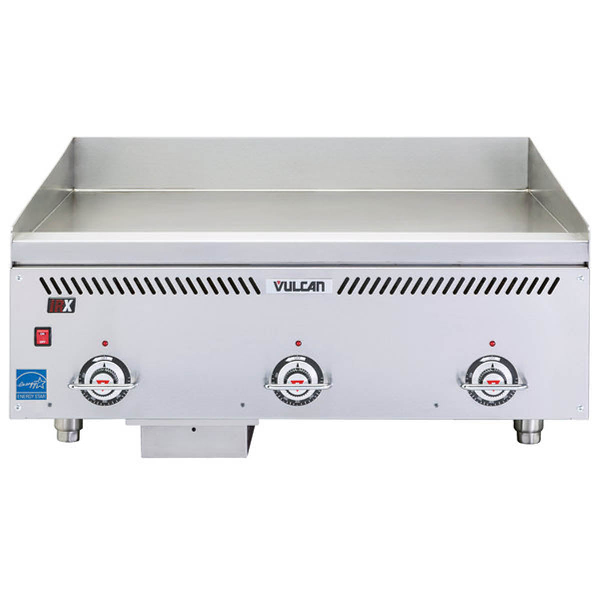 Vulcan VCCG36-IR 36-Inch Commercial Gas Griddle — 3 Burners, Thermostat / Solid State Controls