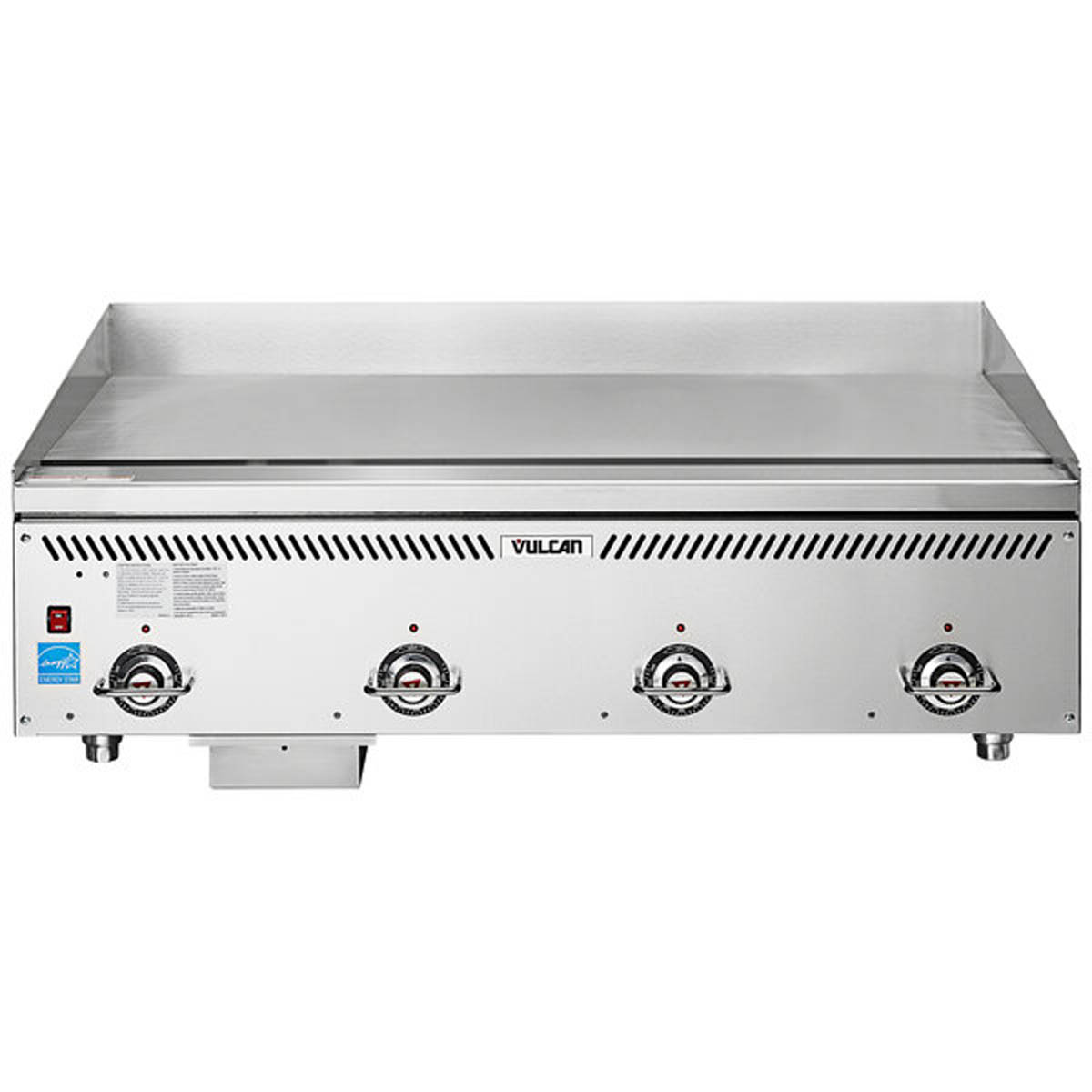 Vulcan VCCG48-AS 48-Inch Commercial Gas Griddle — 4 Burners, Thermostat / Solid State Controls