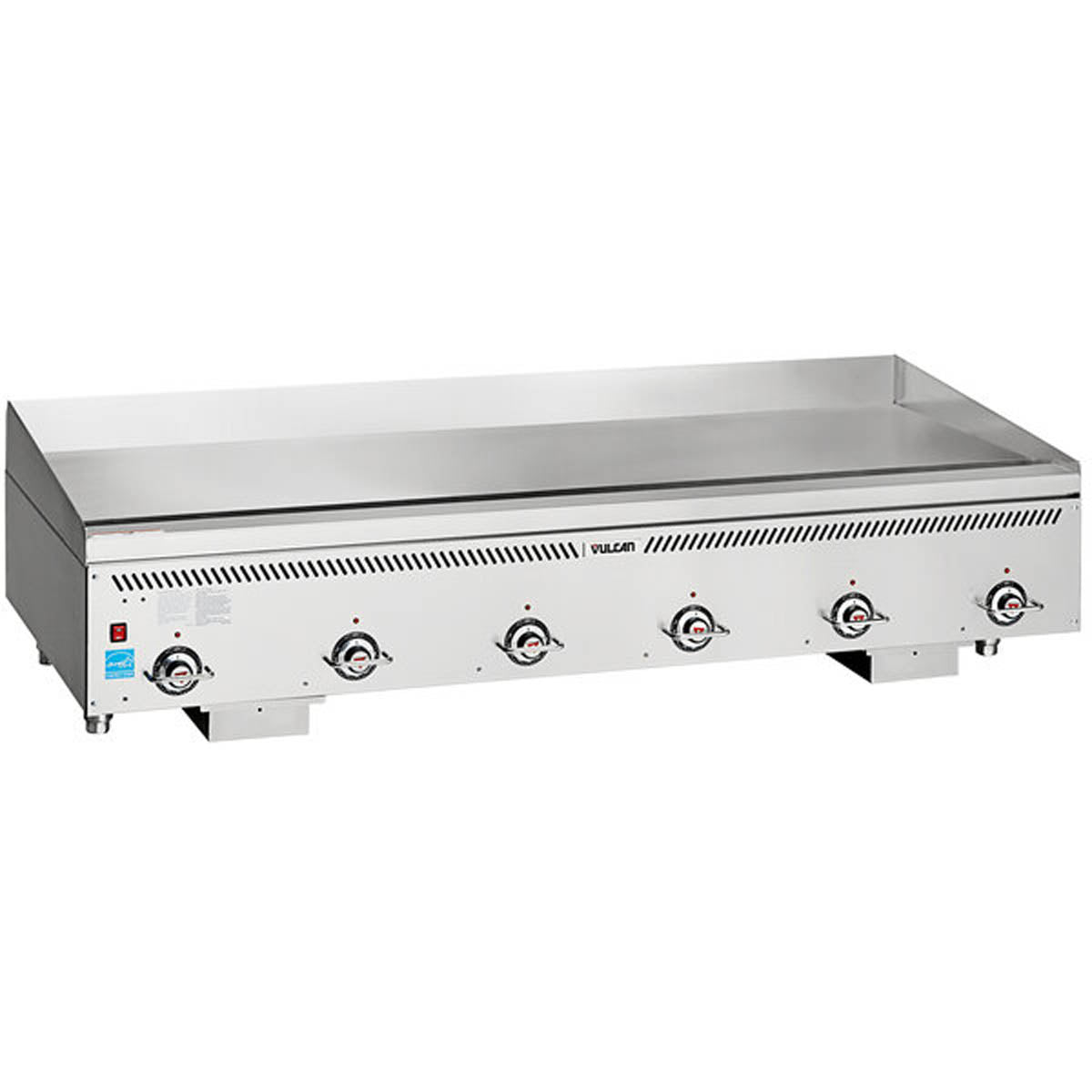 Vulcan VCCG72-IR 72-Inch Commercial Gas Griddle — 6 Burners, Thermostat / Solid State Controls
