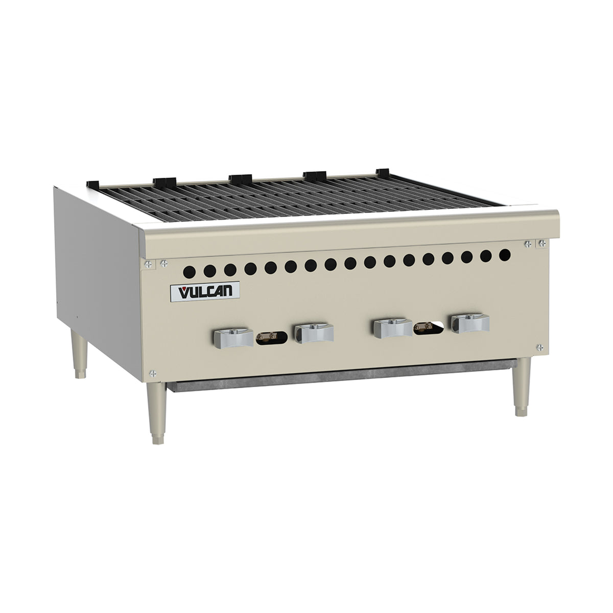 Vulcan VCRB25 25.4-Inch Commercial Gas Charbroiler — 4 Burners, Manual Controls