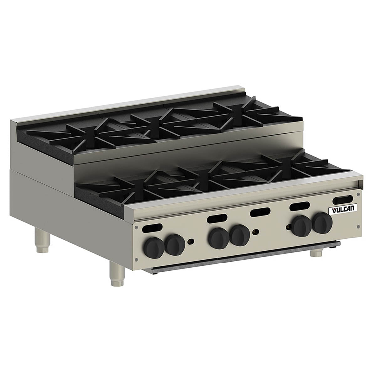 Vulcan VHP636U 36-Inch Countertop Gas Hotplate — 6 Burners