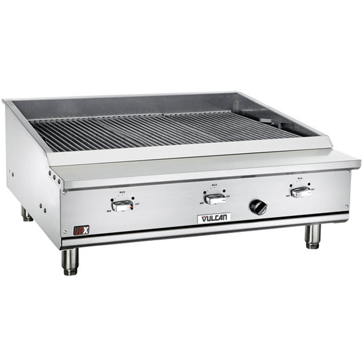 Vulcan VTEC36 36.38-Inch Commercial Gas Charbroiler — 3 Burners, Manual Controls