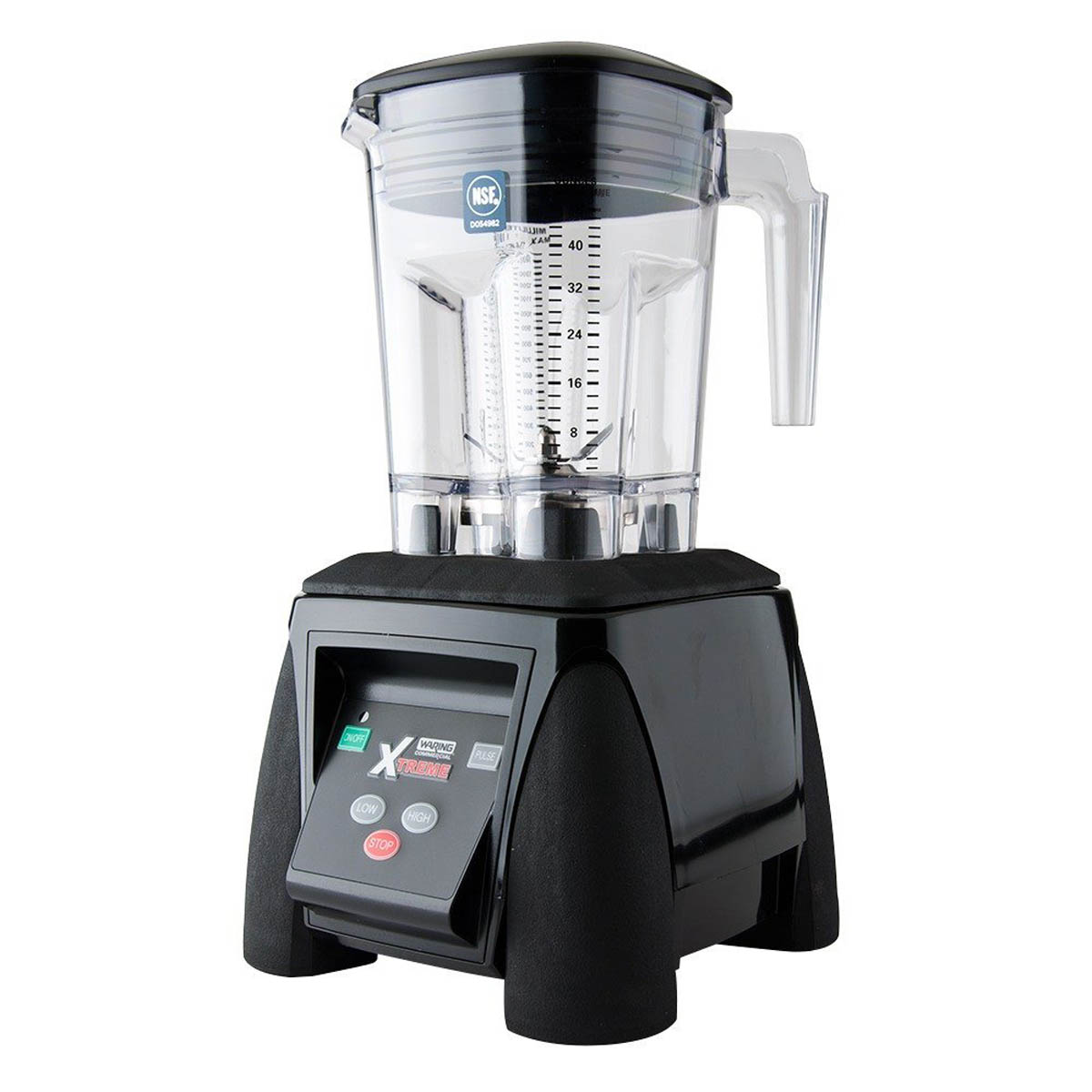Waring MX1050XTXP Xtreme blender with 48 oz. copolyester container, angled view