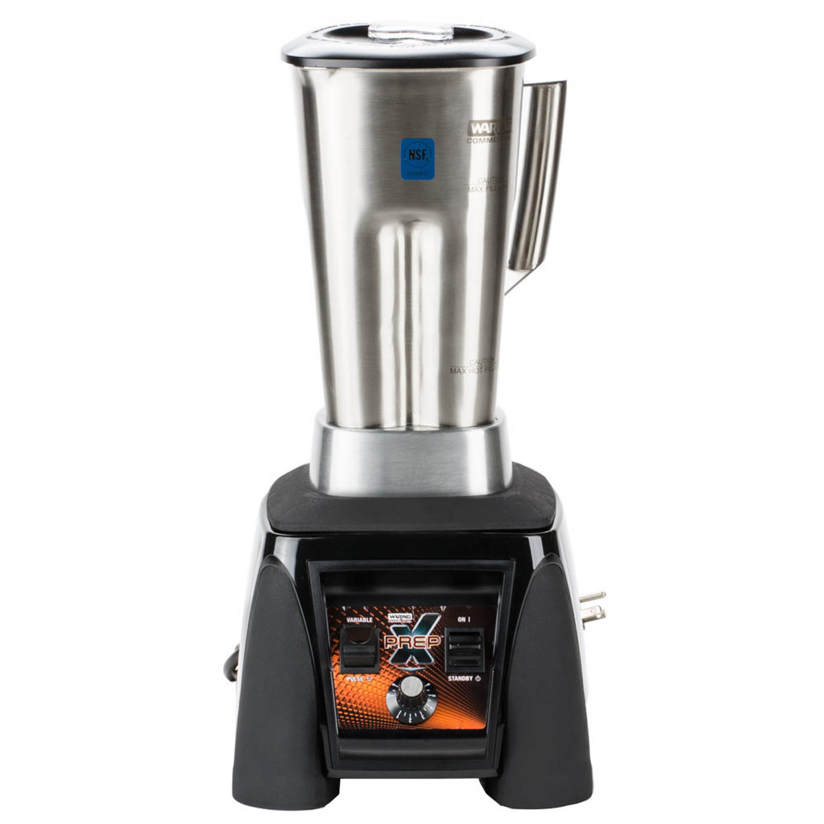Waring MX1200XTS Xtreme blender with 64 oz. stainless steel container, front view