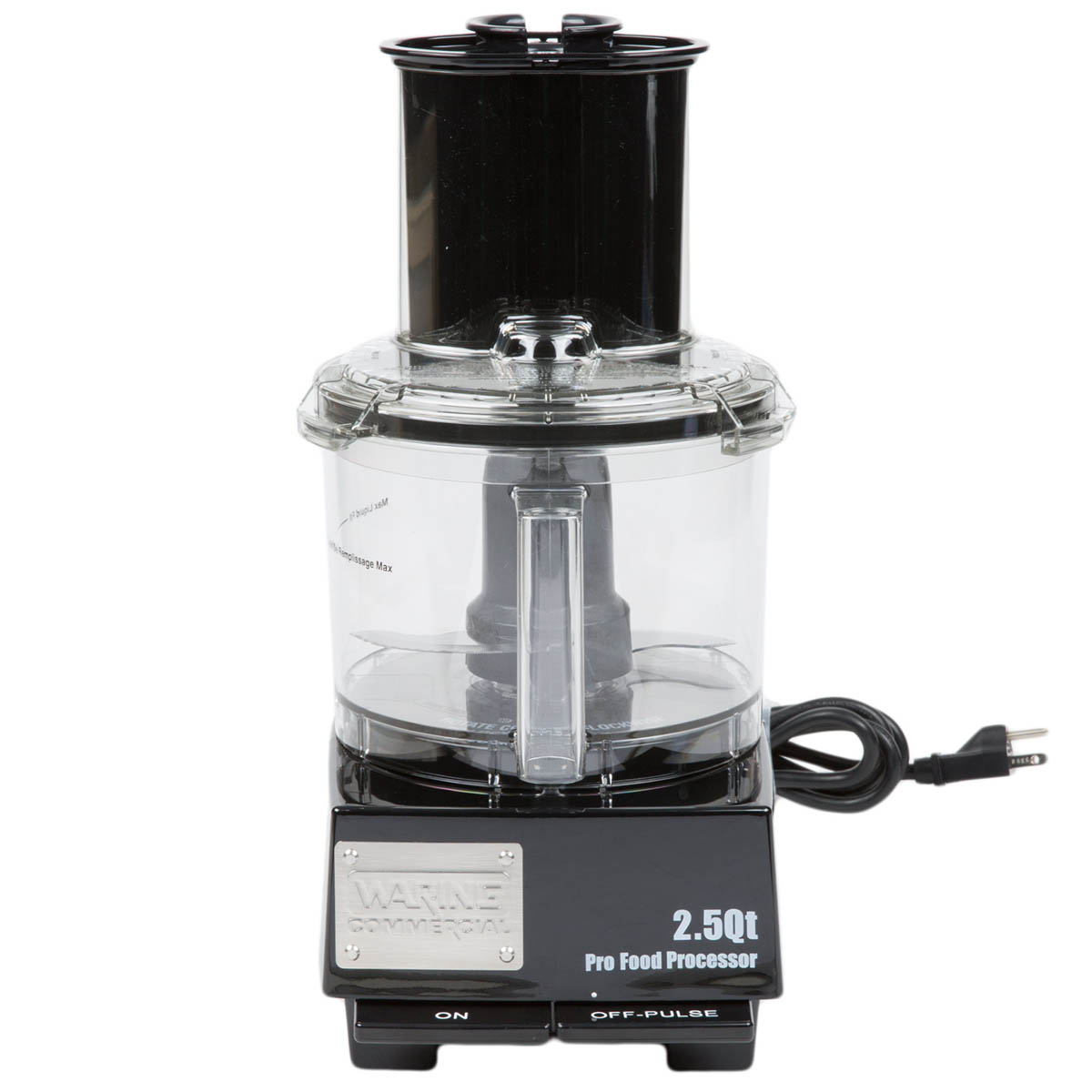 Waring WFP11S 2.5-quart food processor with cord, front view