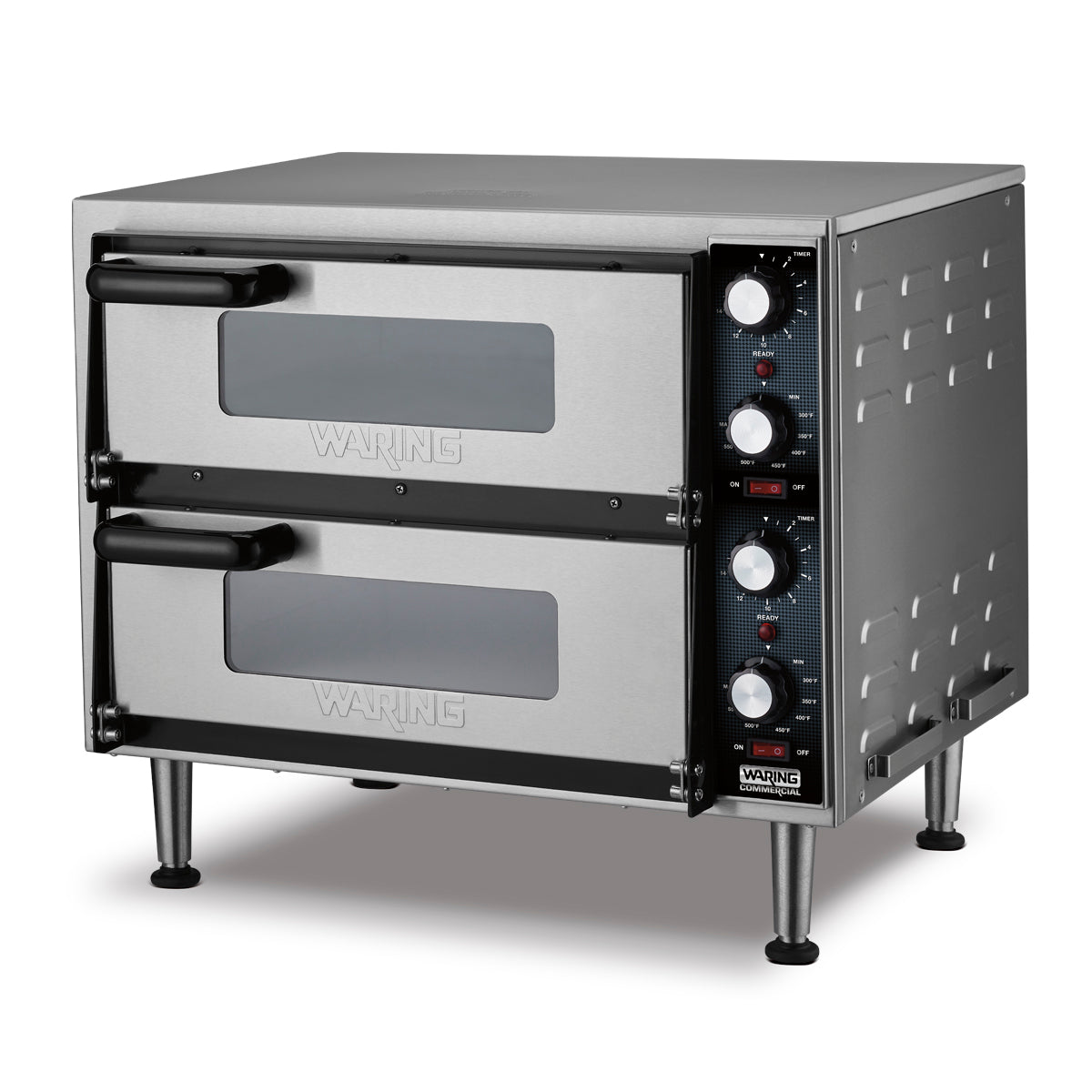 Waring WPO350 double-deck pizza oven, angled view