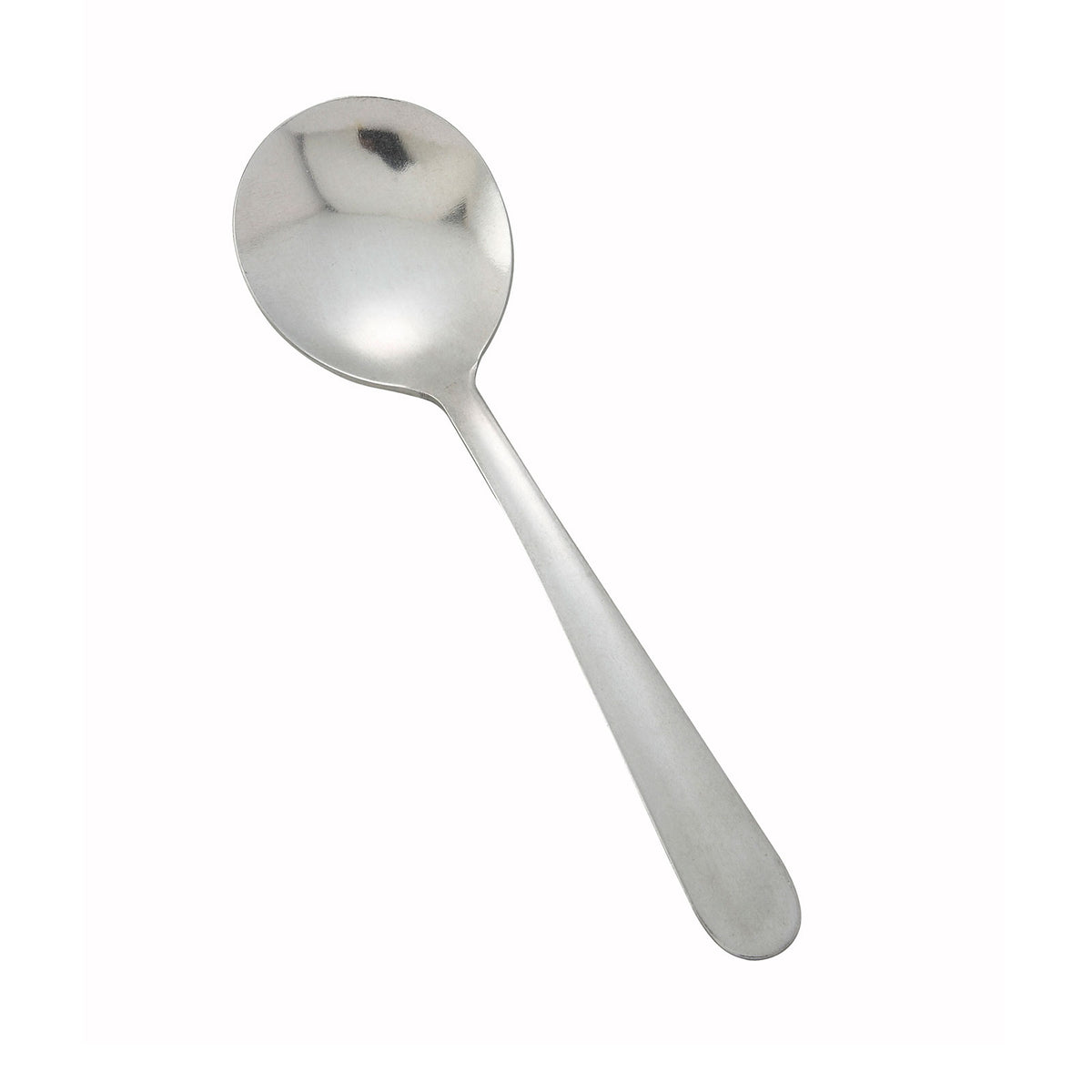 Winco 0012-04 5-7/8" Windsor Bouillon Spoon, Heavy-Weight 18/0 Stainless Steel, Vibro Finish - 1 Dozen