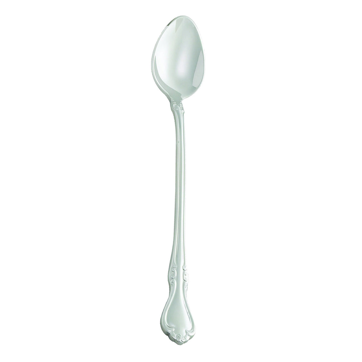Winco 0039-02 Iced Tea Spoon, 7-1/2" Heavy, Mirror Finish, Chantelle, 18/8 Stainless Steel - 1 Dozen