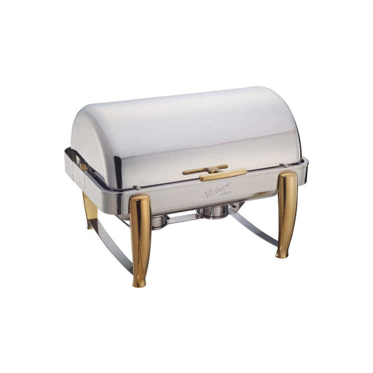 Winco 101A Virtuoso Series Full-Size Stackable Rectangular Chafer w/ 8 Qt., Roll-Top Cover | 8 qt = 2 gal