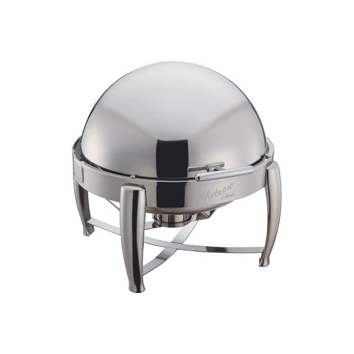 Winco 103B Virtuoso Series Stackable Round Chafer w/ 6 Qt. Capacity, Roll-Top Cover | 6 qt = 1-1/2 gal