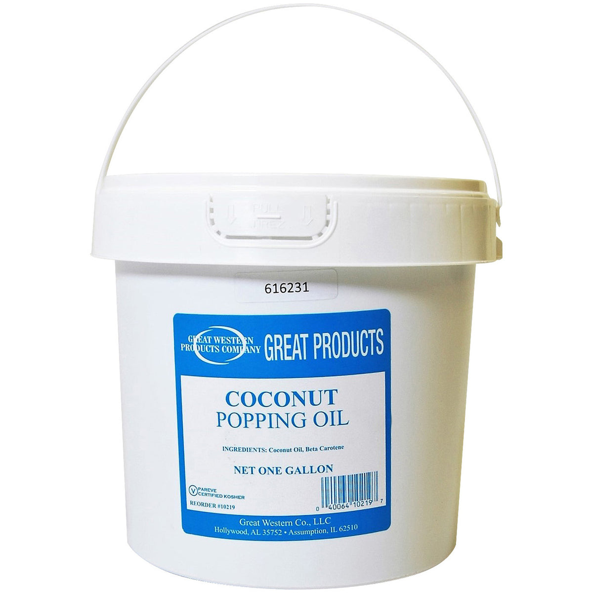 Winco 40011 Benchmark Coconut Popping Oil -1 Gallon | 7" Wide