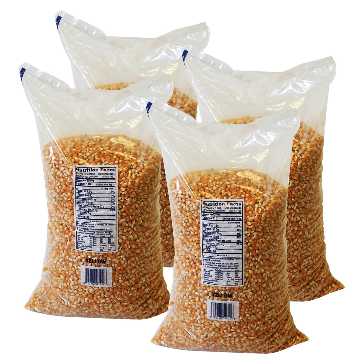 Winco 40507 Benchmark Popcorn Supplies Bulk Popcorn 12.5 lb Bags (4 Bags / Pack) | 14" Wide