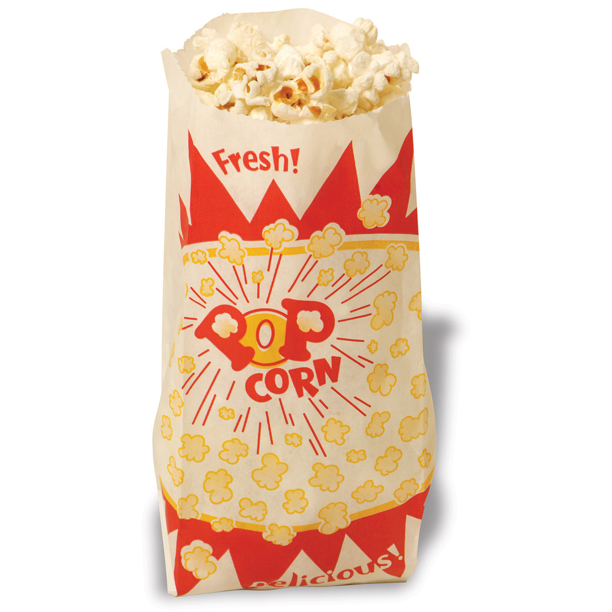 Winco 41003 Popcorn Paper Bag, 2 oz, 5-1/4" W x 5-1/4" D x 12" H, bag, - 1000/Pack