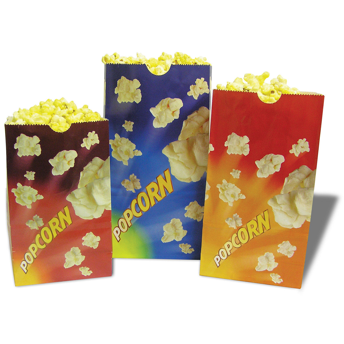 Winco 41285CS Popcorn Butter Bag, 85 oz, 5"W x 3-1/2"D x 9-1/2"H, flat-bottom, blue - 1000/Case