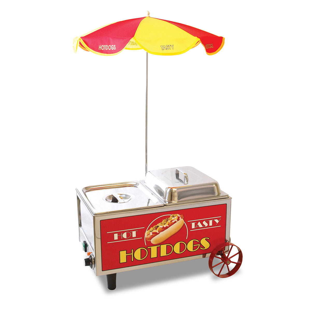 Winco 60072 Winco Benchmark 60072 Hot Dog Mini Cart Merchandiser w/ 60 Hot Dog & 30 Bun Capacity | 21" Wide