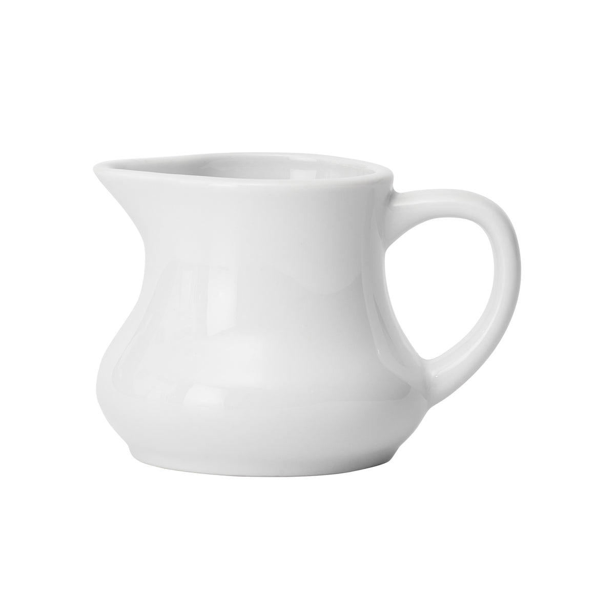Winco ACD-4 Creamer Pitcher, 4-5 oz White Porcelain, 3.25"L x 2.125"W x 2.5"H With Handle - 1 Dozen | 4 - 5 oz