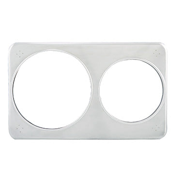 Winco ADP-608 2 Hole Steam Table Adapter Plate, (1) 6-3/8" Hole & (1) 8-3/8" Hole | stainless steel