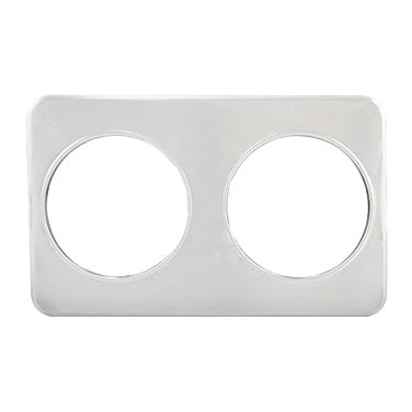 Winco ADP-808 2 Hole Steam Table Adapter Plate, (2) 8-3/8" Holes, Fits 7 Qt. Insets | stainless steel
