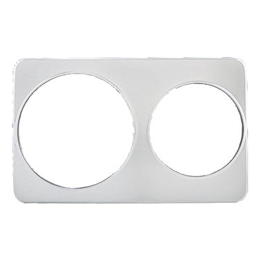 Winco ADP-810 2 Hole Steam Table Adapter Plate, (1) 8-3/8" Hole & (1) 10-3/8" Hole | stainless steel