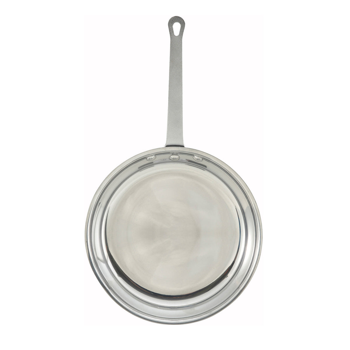 Winco AFP-12 Majestic 12" Aluminum Fry Pan, Mirror Finish, Round