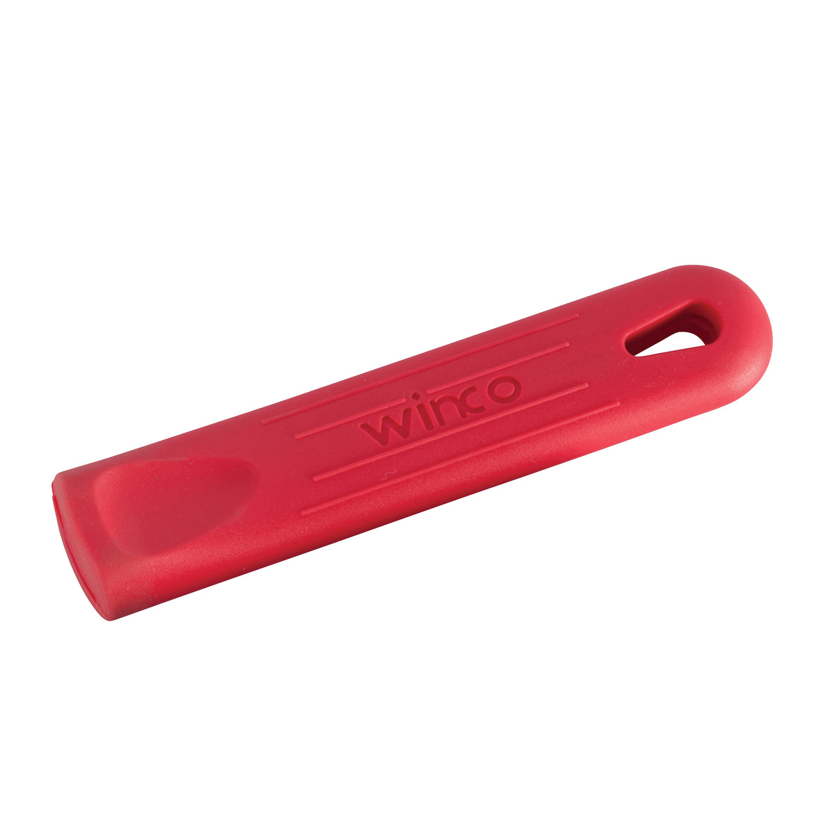 Winco AFP-3HR 6-3/4" Removable Silicone Pan Handle Grip / Sleeve for 14" Fry Pans - Red