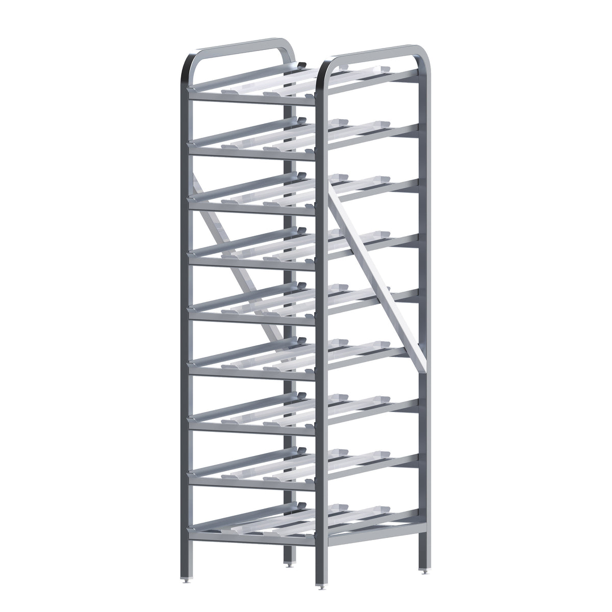 Winco ALCR-9 Aluminum Full Size Stationary Can Storage Rack | 26.38" Wide