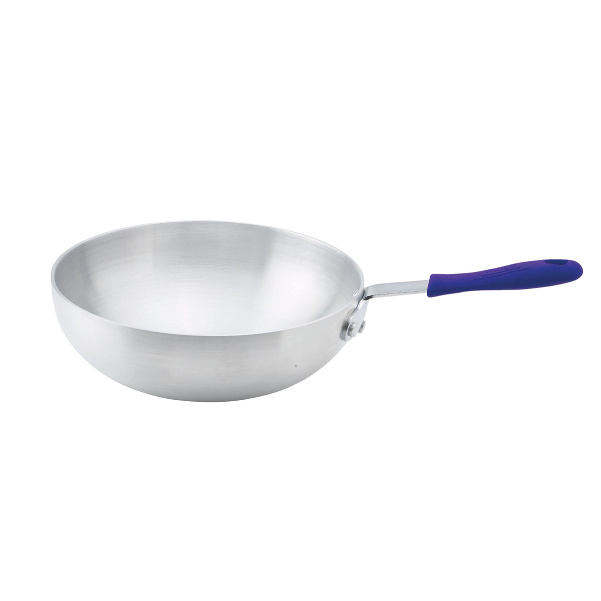 Winco ASFP-11 Stir Fry Pan, 11" Dia. X 3-5/8", Round, Flat Bottom | aluminum