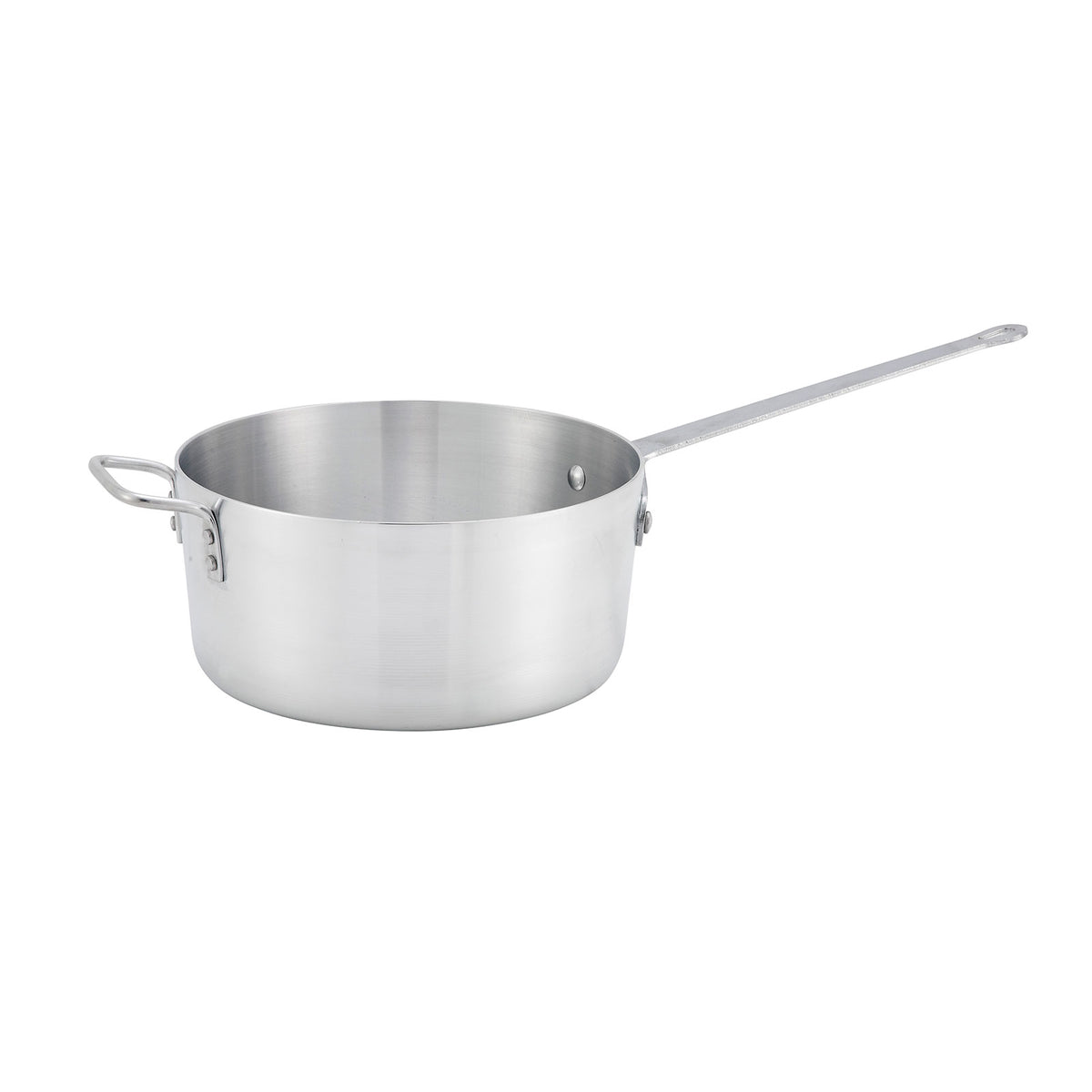 Winco ASP-10 10 Qt. Heavyweight Tapered Aluminum Sauce Pan with Helper Handle | 10 - 35 qt