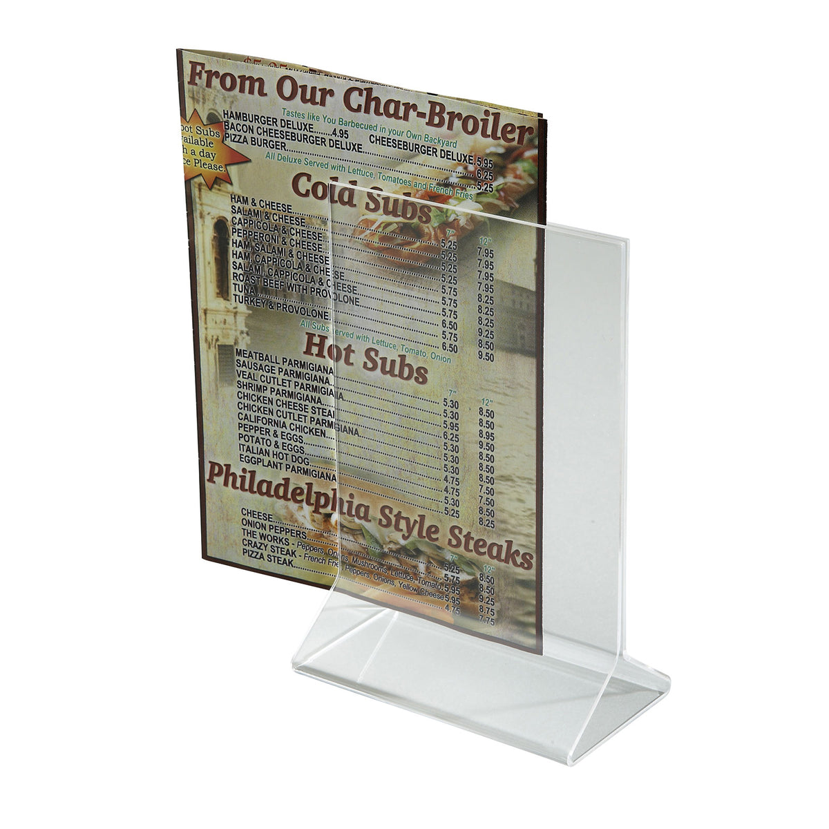 Winco ATCH-46 Tabletop Menu Card Holder - Acrylic / 4" X 6"