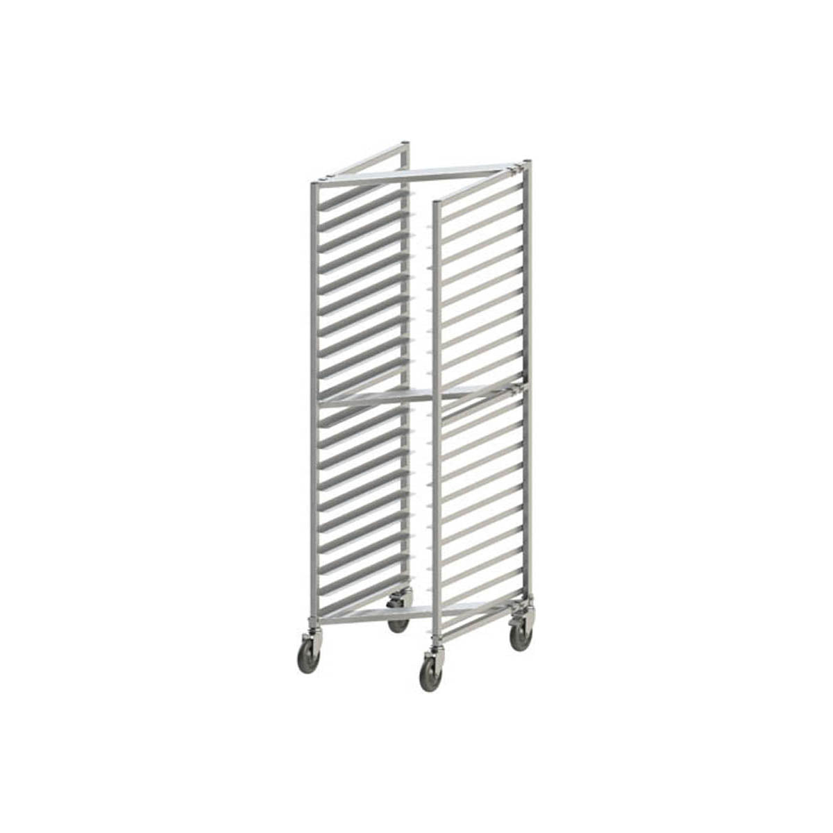 Winco AWZK-20 20 Pan Aluminum End Load Nesting Bun / Sheet Pan Rack, Assembled | 22" Wide