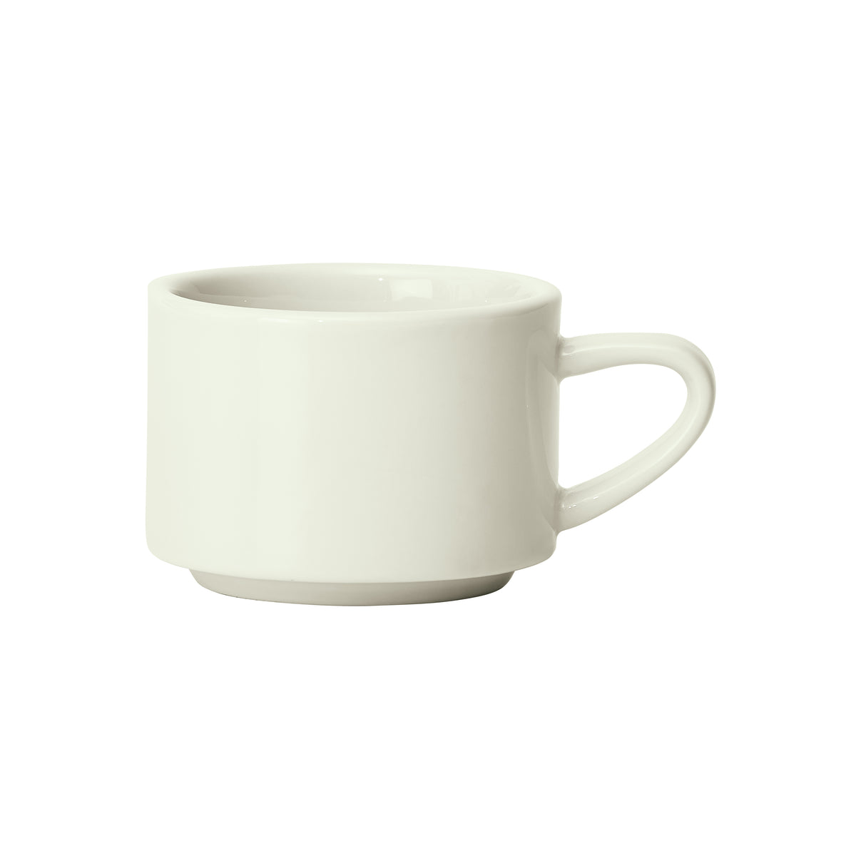 Winco BCC-75N-AW Round China Cup 7.5 oz 3-1/4" W x 3-1/4" D x 2-1/4" H Porcelain White Stackable - 1 Dozen | 5 - 7 oz