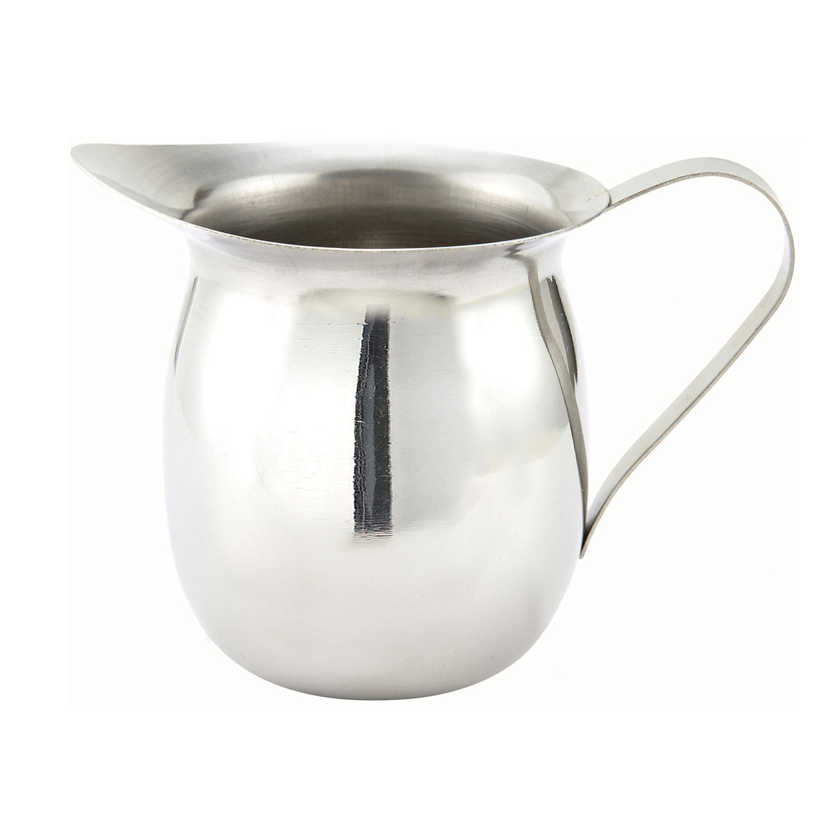 Winco BCS-10 10 oz. Stainless Steel Bell Creamer with Handle | 9 - 13 oz