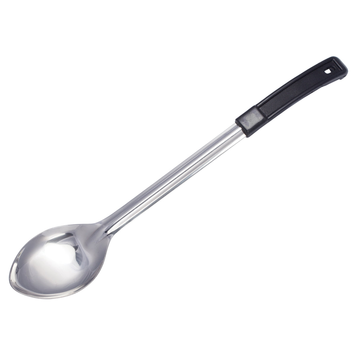 Winco BHON-11 11" Stainless Steel Solid Basting Spoon with Plastic Handle | stainless steel & plastic