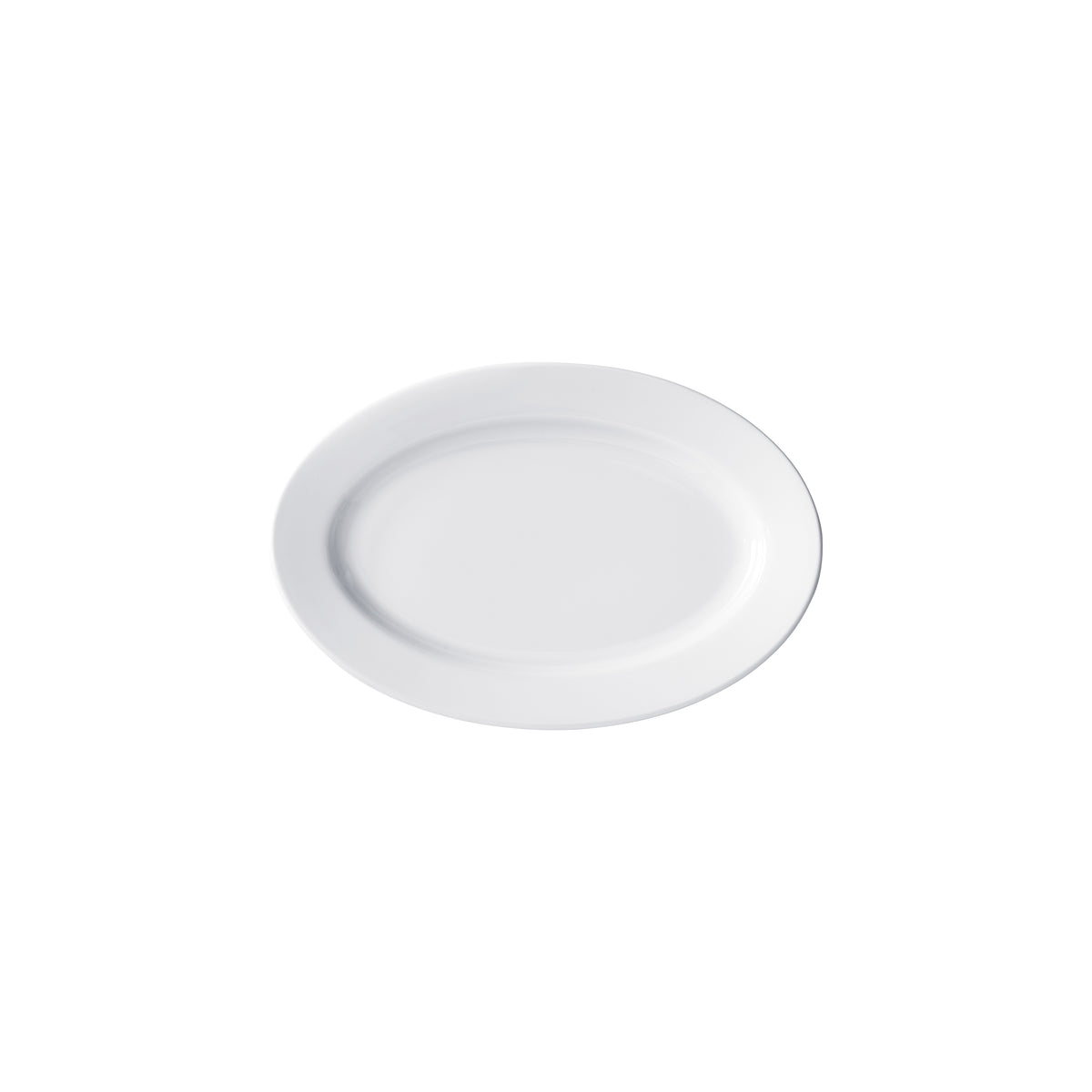 Winco BPO-1175 Oval Porcelain Platter, 11-3/4" L x 7-7/8" W x 1" H, White rolled edge - 1 Dozen