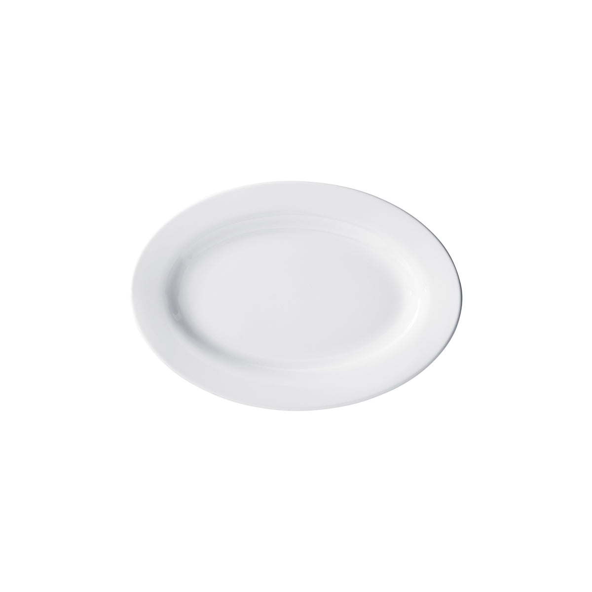 Winco BPO-13 Birkhall Oval Porcelain Platter, 13" L x 7-5/8" W x 1" H, White Rolled Edge - 1 Dozen