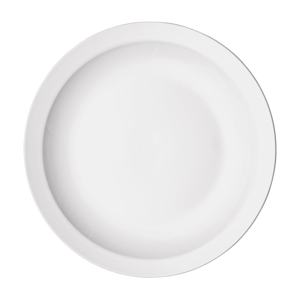 Winco BPR-95NR Birkhall Plate, 9-1/2" Dia x 1-1/8" H, Round Narrow Rim Porcelain White - 1 Dozen