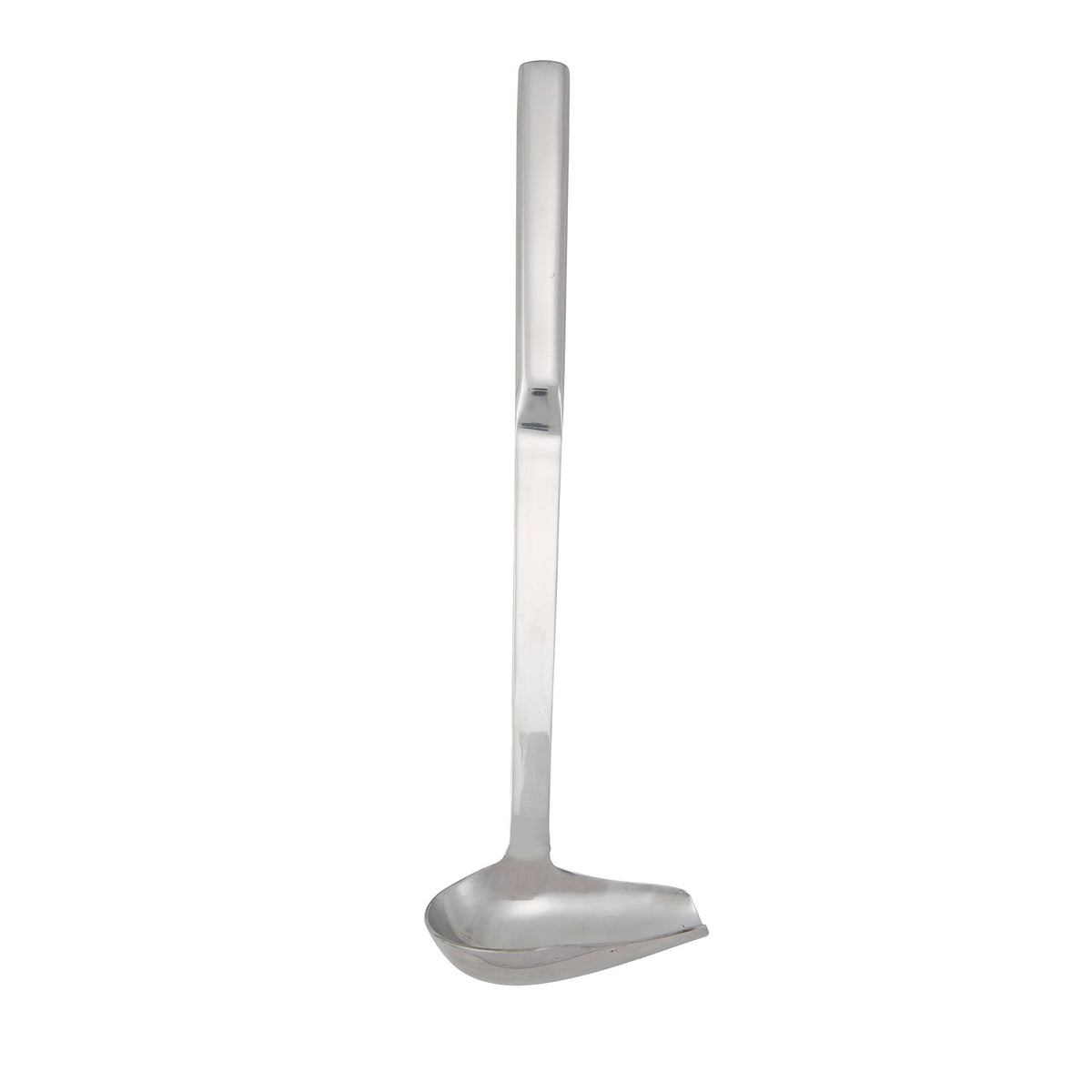 Winco BW-SP1 11 1/2" Stainless Steel 1-Piece 1 oz. Serving Spout Ladle w/ Hollow Handle | 1/2 to 1-1/2 oz